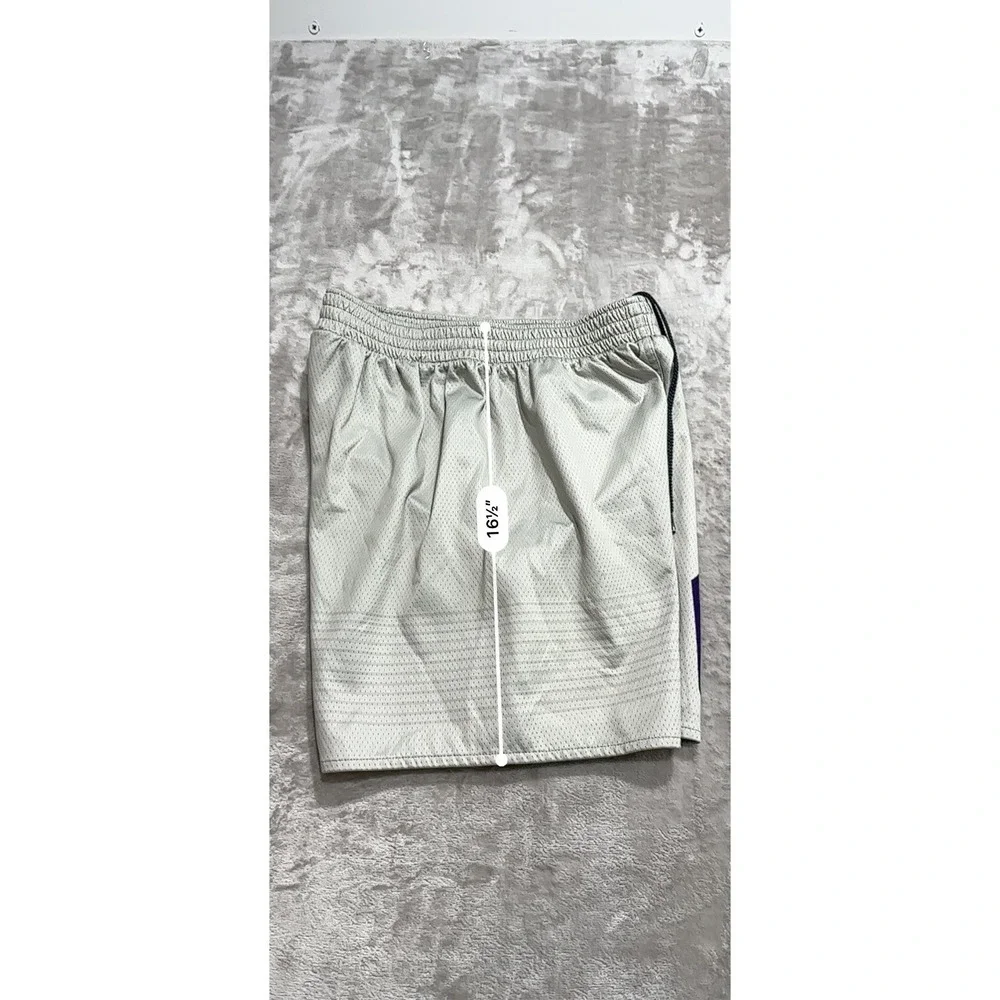 Russell Athletic Gym Shorts Mens Medium Gray Elastic Waist Drawstring Casual EUC